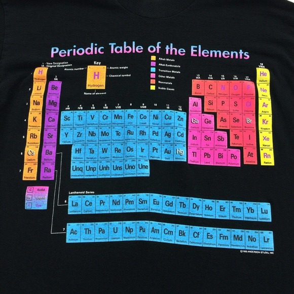 Vintage 1990s Periodic Table of the Elements Single Stitch T-Shirt Large Science - Picture 3 of 10